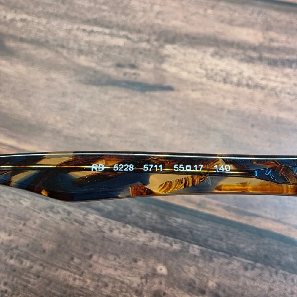 Ray-Ban RB 5228 5711 Tortoise Havana Rectangular Eyeglasses Frames 55-17-140